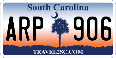 SC license plate ARP906