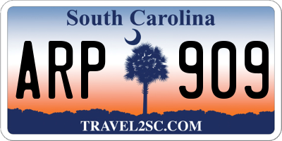 SC license plate ARP909