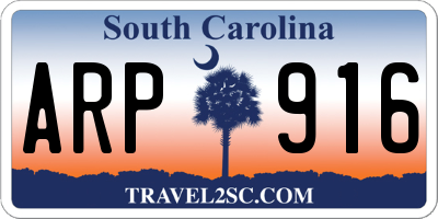 SC license plate ARP916