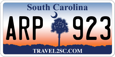 SC license plate ARP923