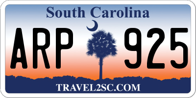 SC license plate ARP925