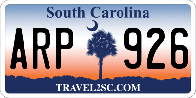 SC license plate ARP926