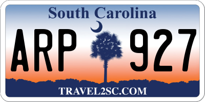 SC license plate ARP927