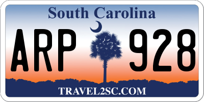 SC license plate ARP928
