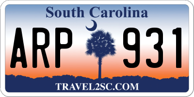 SC license plate ARP931