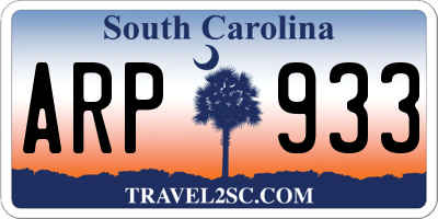 SC license plate ARP933