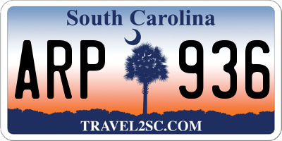 SC license plate ARP936