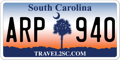 SC license plate ARP940