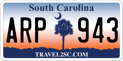 SC license plate ARP943