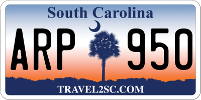 SC license plate ARP950