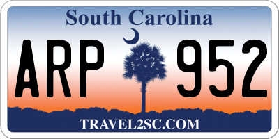 SC license plate ARP952