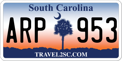 SC license plate ARP953