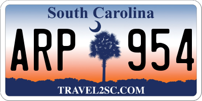SC license plate ARP954