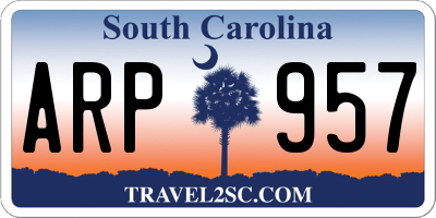 SC license plate ARP957