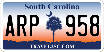 SC license plate ARP958