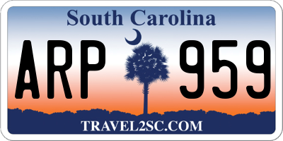 SC license plate ARP959
