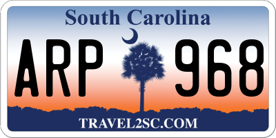 SC license plate ARP968