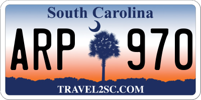 SC license plate ARP970