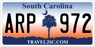 SC license plate ARP972