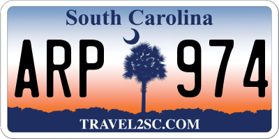 SC license plate ARP974
