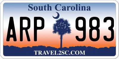 SC license plate ARP983