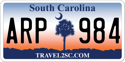 SC license plate ARP984