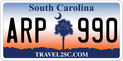 SC license plate ARP990