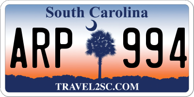 SC license plate ARP994