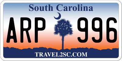 SC license plate ARP996