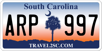 SC license plate ARP997