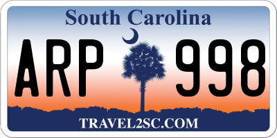 SC license plate ARP998