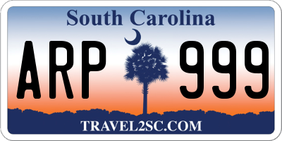SC license plate ARP999