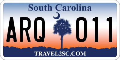 SC license plate ARQ011