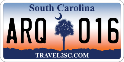 SC license plate ARQ016