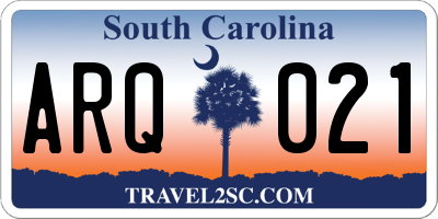 SC license plate ARQ021