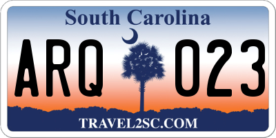 SC license plate ARQ023