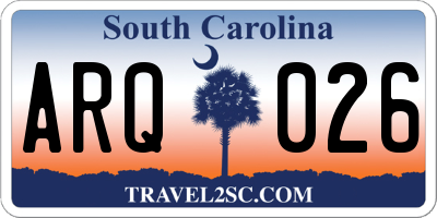 SC license plate ARQ026