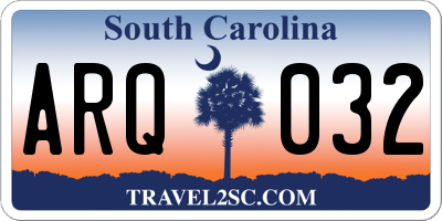 SC license plate ARQ032