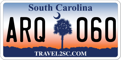 SC license plate ARQ060