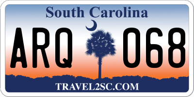 SC license plate ARQ068