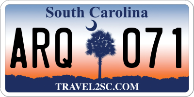 SC license plate ARQ071