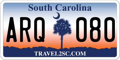 SC license plate ARQ080