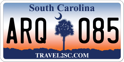 SC license plate ARQ085