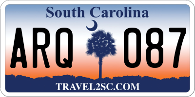 SC license plate ARQ087