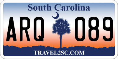 SC license plate ARQ089