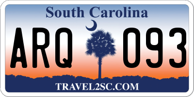 SC license plate ARQ093