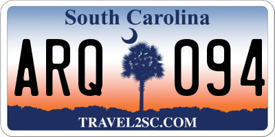SC license plate ARQ094