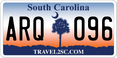 SC license plate ARQ096