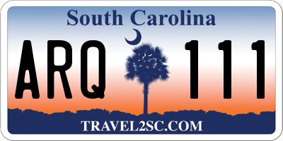 SC license plate ARQ111