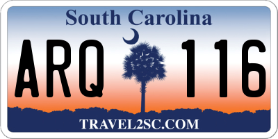 SC license plate ARQ116